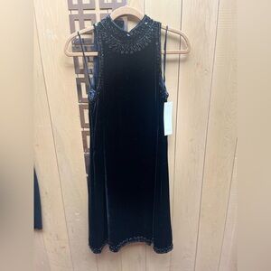 Badgley Mischka Velvet beaded sheath dress